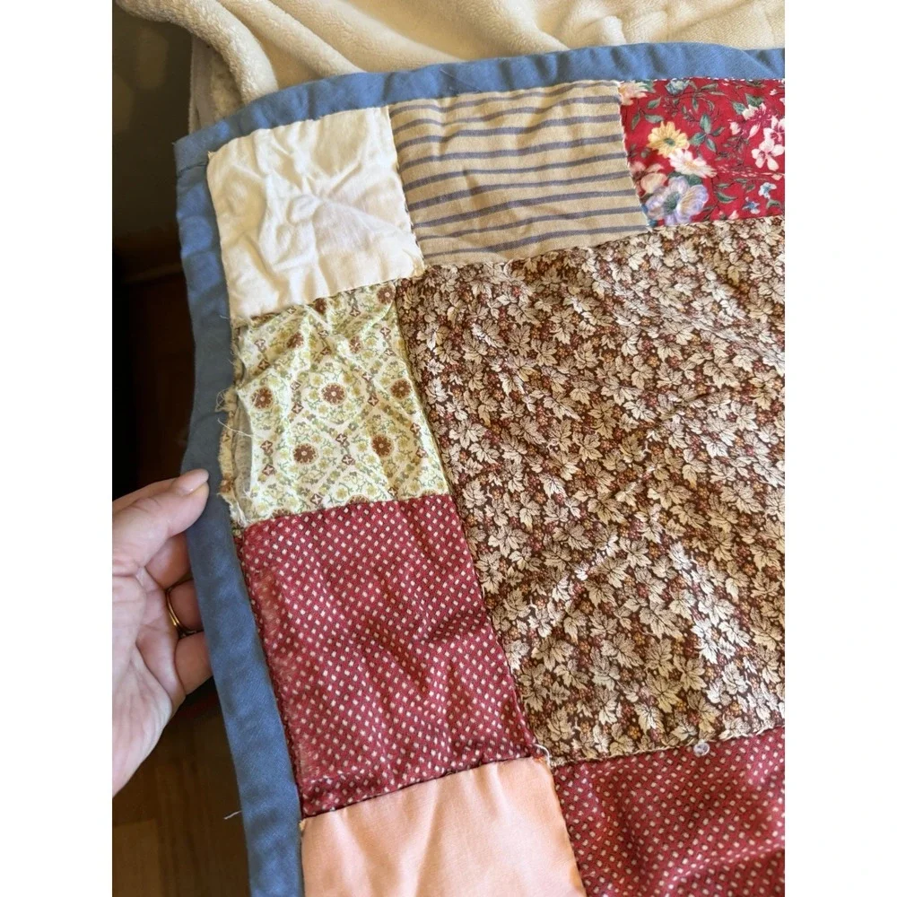 Vintage Scrappy Patchwork Quilt Full 57X68 Heavyweight